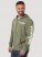 Men's Wrangler Logo Sleeve Full Zip Hoodie in Lichen Green Heather