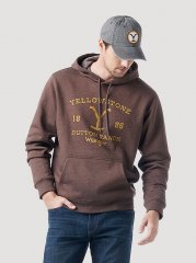 Wrangler x Yellowstone Dutton Ranch 1886 Hoodie in Brown Heather