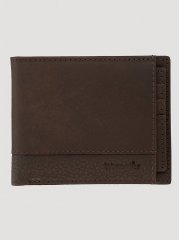 Men's Embossed Passcase Bifold Wallet in Brown