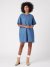 Women's Oversized Denim Tee Dress in Mid Indigo